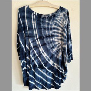 Michael Stars tie-dye top.  Size one-size-fits-all.  Ocean blue and white.